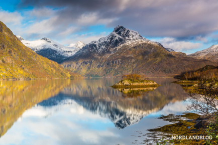 Am Innerfjorden neben der E 10 auf dem Weg von den Lofoten auf die Vesterålen
