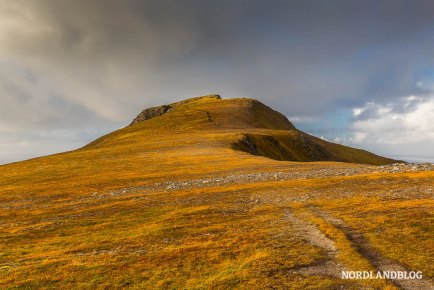 Der Måtinden bei Bleik (Vesterålen) in imposanter Herbstfärbung