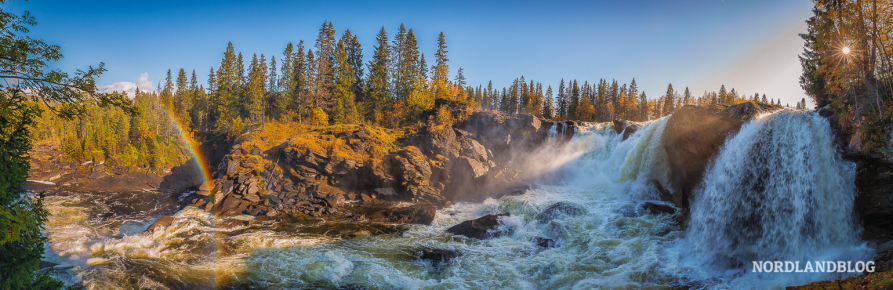 Einer der schönsten Wasserfälle Schwedens, der Ristafallet