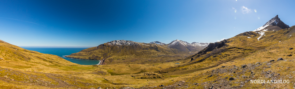 Panorama - Strand und Bucht Brunavik bei Borgarfjörður