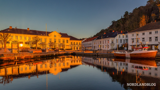 Sonnenaufgang in Risør in Südnorwegen