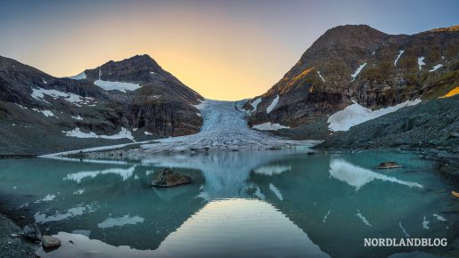 Gletscher Steindalsbreen in den Lyngenalpen