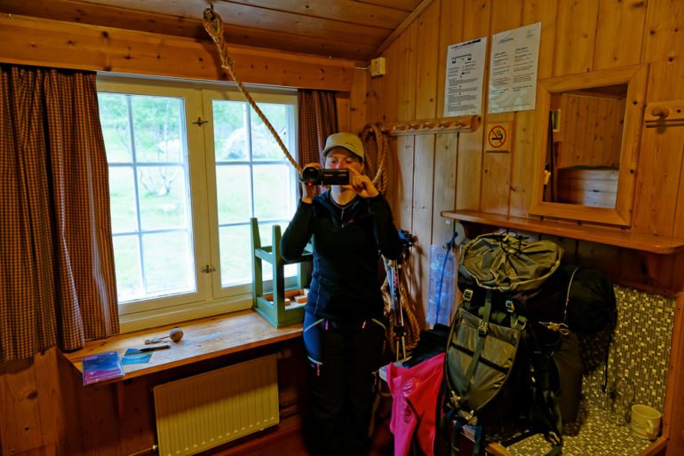 Bild von unserer Schlafkammen in der DNT Hütte Gjendebu im Jotunheimen, Norwegen.