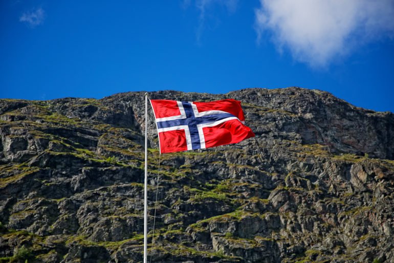Bild von der norwegischen Fahne - das ist Nationalstolz