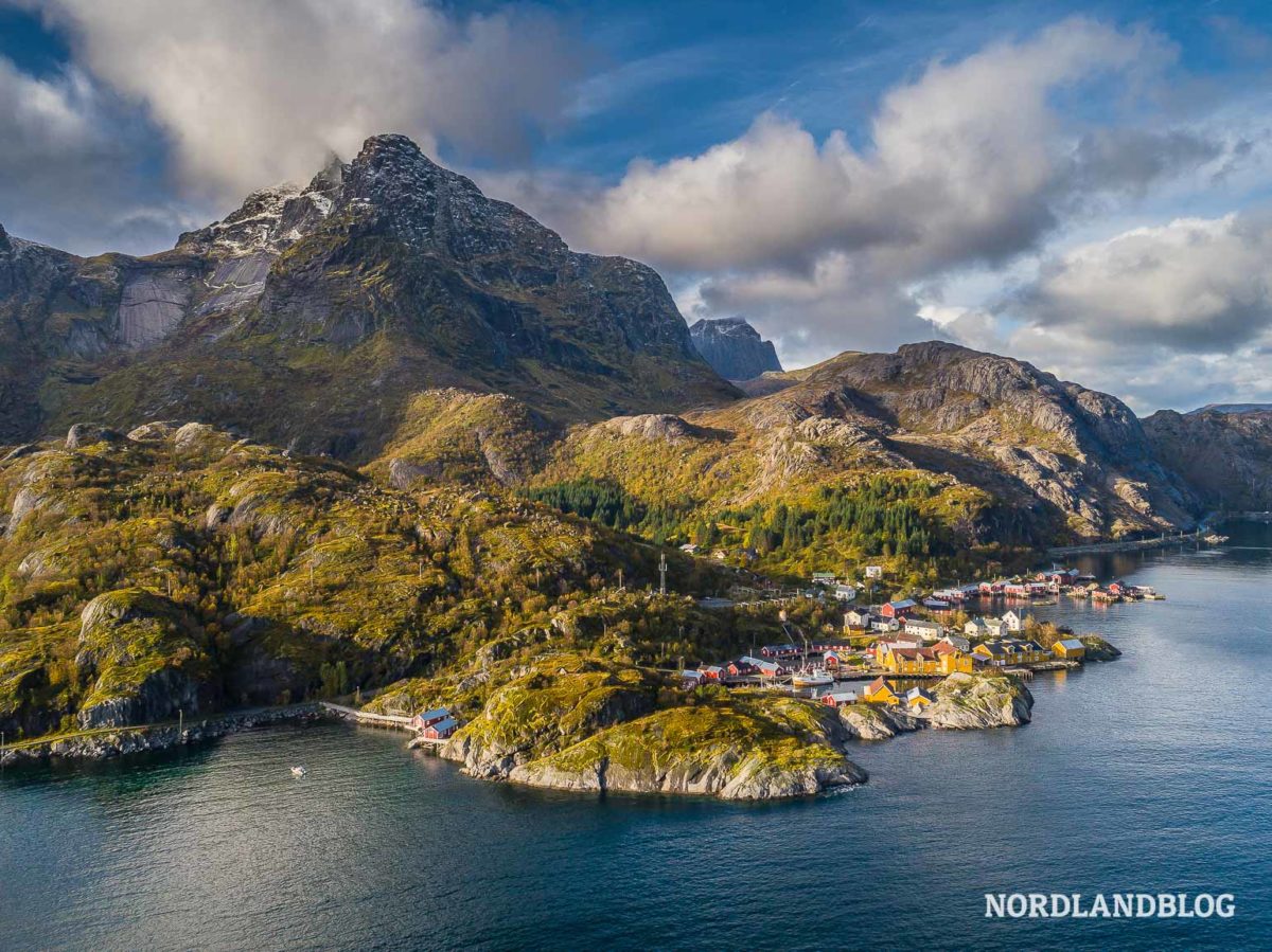 Drohne Nusfjord auf den Lofoten Nordlandblog Drohne Nusfjord auf den Lofoten Nordlandblog