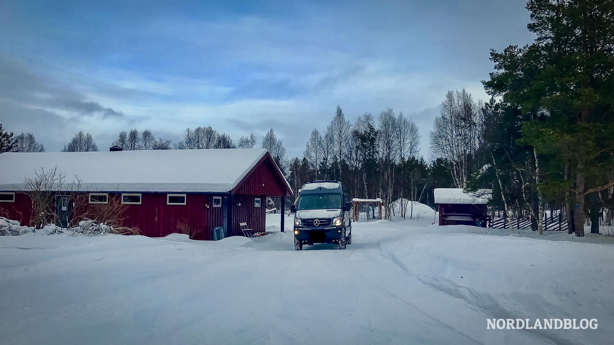 Röste Hyttetun Camping Os Femundsmarka Norwegen Winterwonderland-Tour Kastenwagen