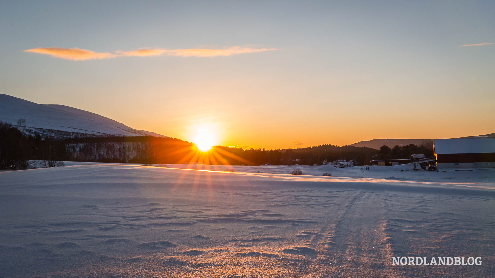 Abendsonne im Winter bei Os (Norwegen) Winterwonderland Tour Titelbild