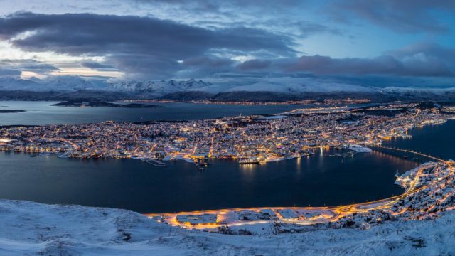 Skyline Panorama von Tromsö im Norden von Norwegen