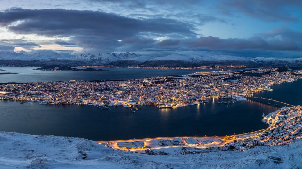 Skyline Panorama von Tromsö im Norden von Norwegen