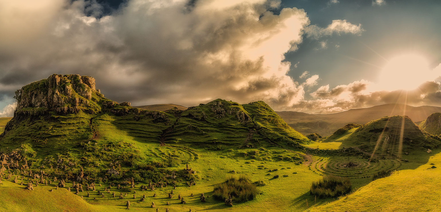 Fotopoint Fairy Glen Das Tal der Feen auf der Isle of Skye