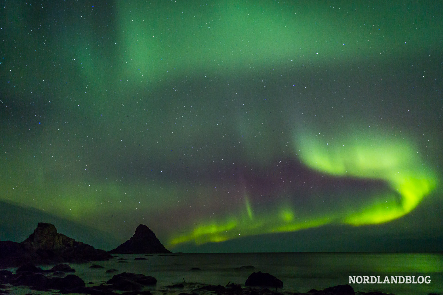 Nordlichter auf der Vesterålen Insel Andøya 
