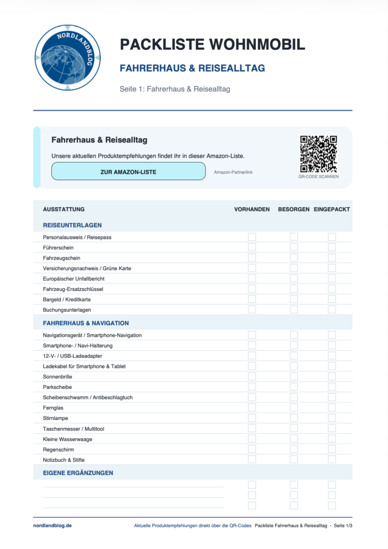 Packliste Fahrerhaus Sicherheit Ordnung Nordlandblog