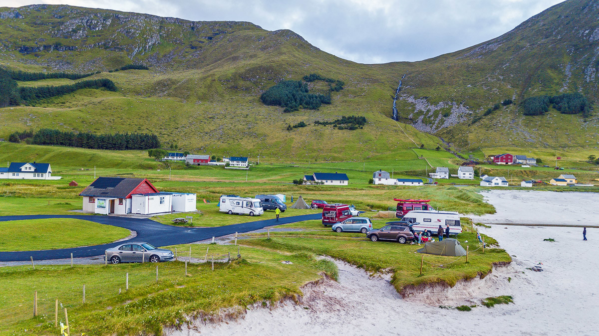 Camping in Norwegen - perfekter Stellplatz am Meer