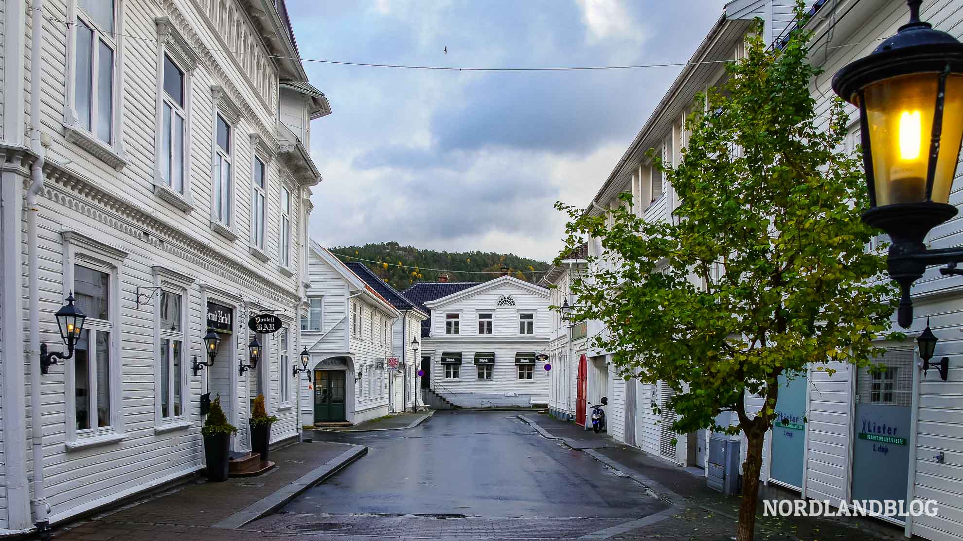 Altstadtgasse in Flekkefjord Südnorwegen