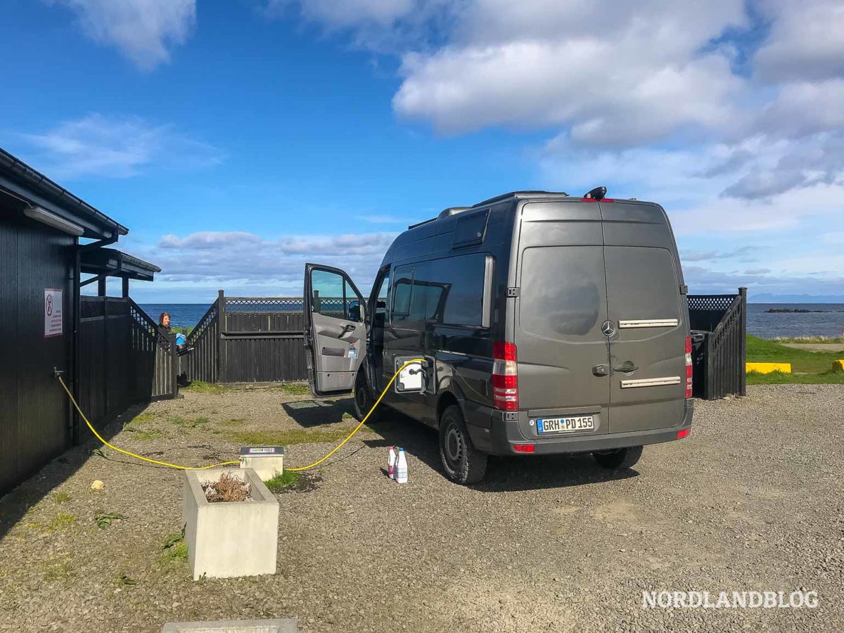 Entsorgung auf dem Campingplatz Akranes in Island