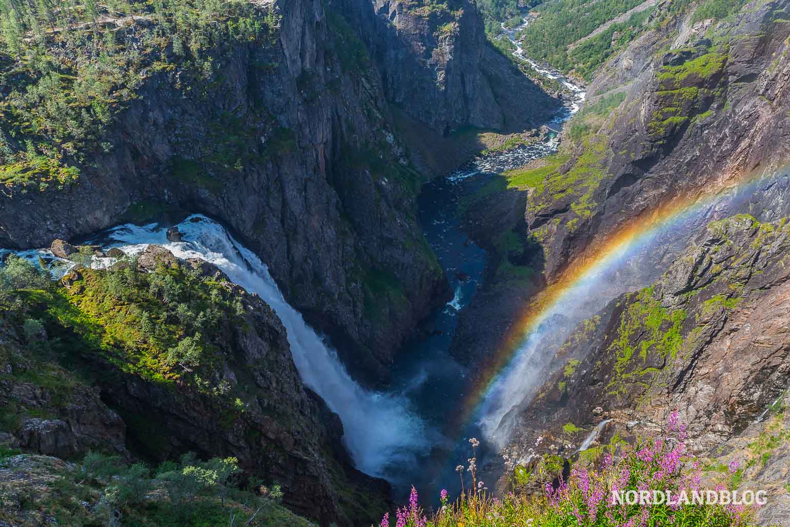 Der Wasserfall Vöringsfossen -Reise durch Fjordnorwegen