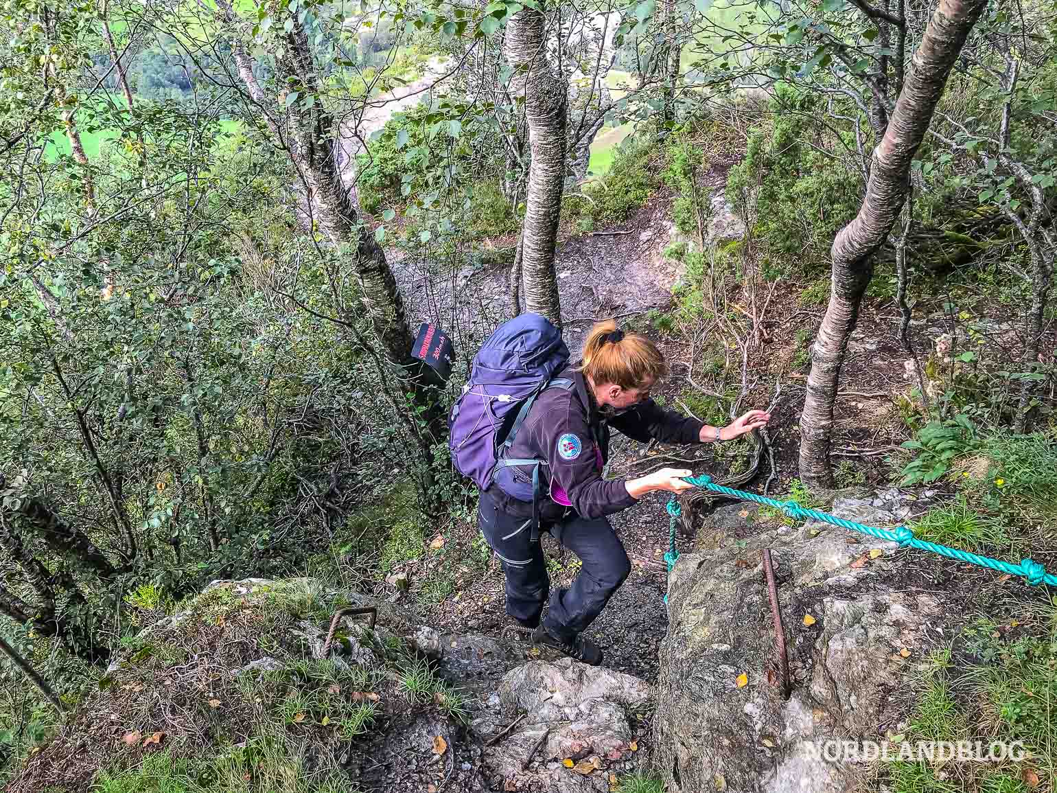 Kletterpartie am Skomakarnibba in Vikedal / Norwegen