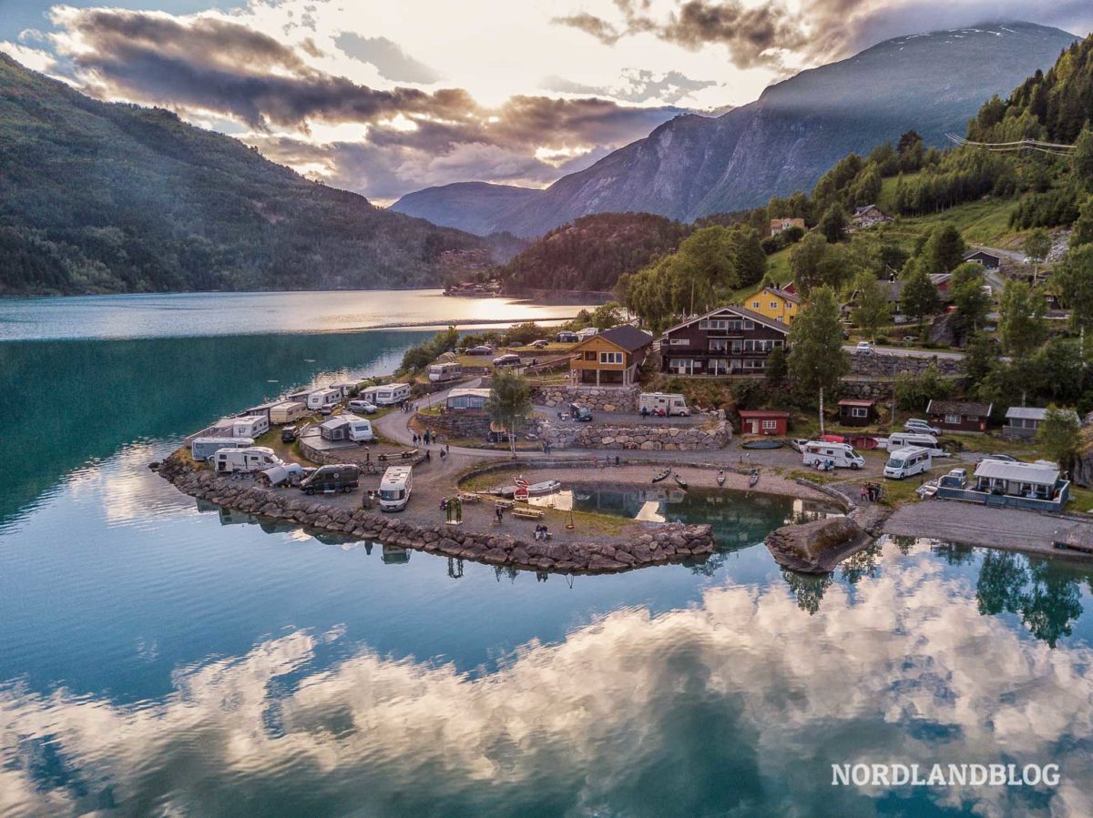 DJI Drohnenbild Pluscamp Sande Camping Norwegen Nordlandblog