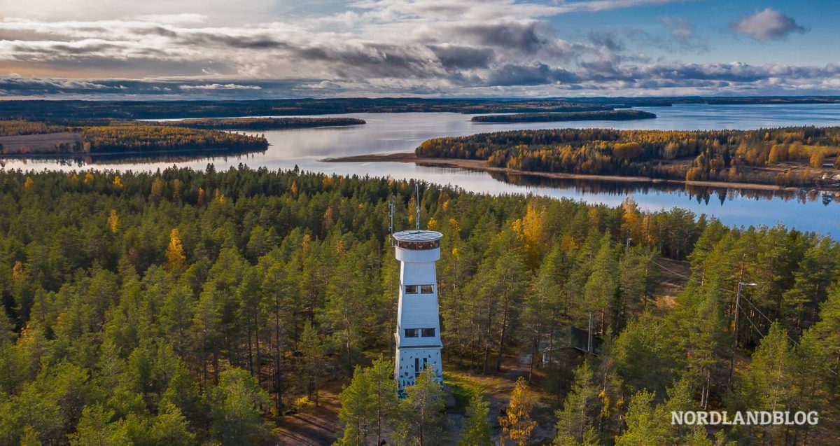 Einer der typischen Aussichtstürme in Finnland, von denen man einen herrlichen Blick über die Waldgebiete hat Einer der typischen Aussichtstürme in Finnland, von denen man einen herrlichen Blick über die Waldgebiete hat