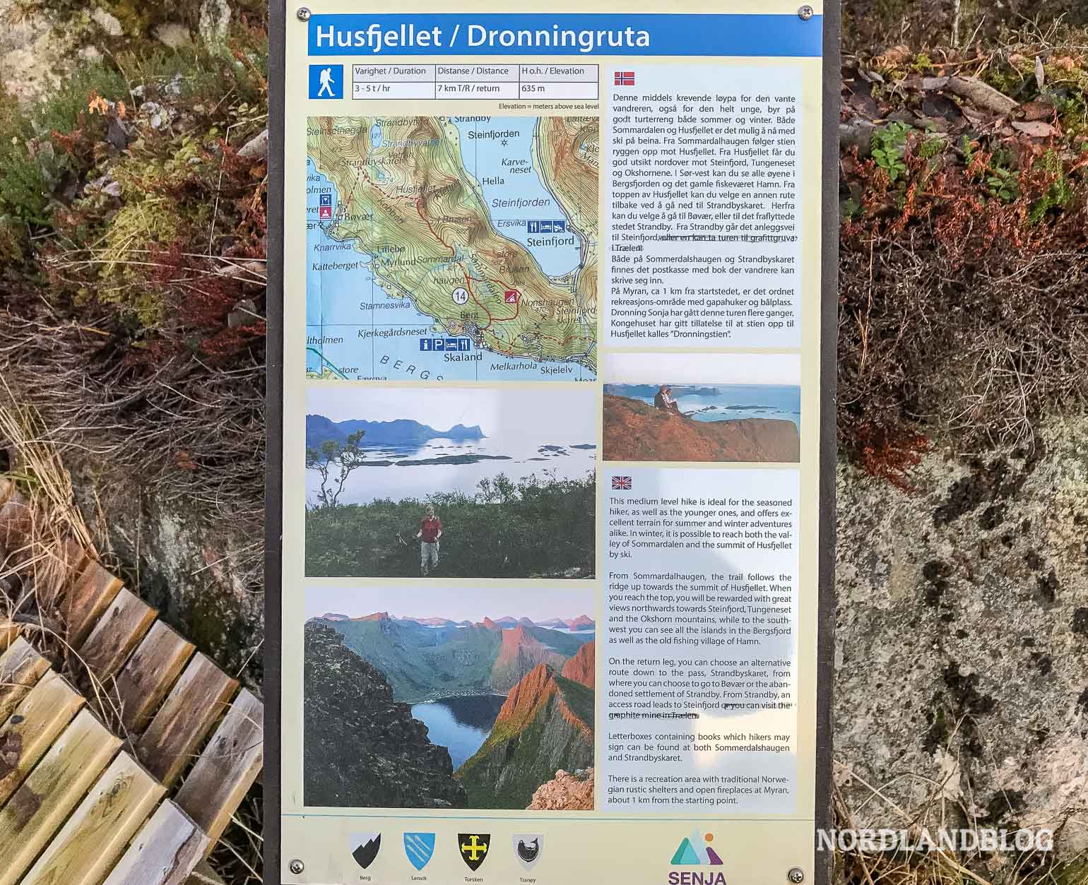 Details und eine Landkarte dieser Wanderung zum Husfjellet auf Senja