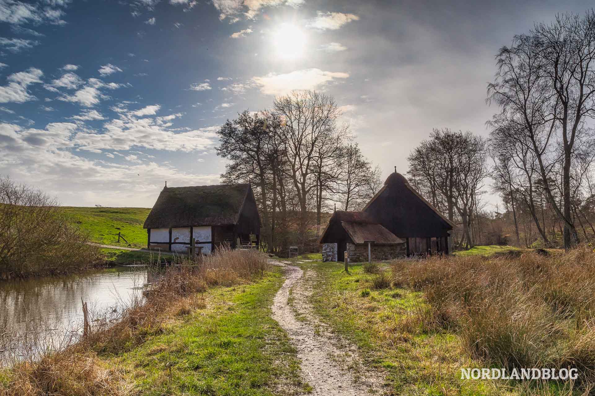 Mühle am Flüsschen Øle Å mit Mühlenteich auf Bornholm