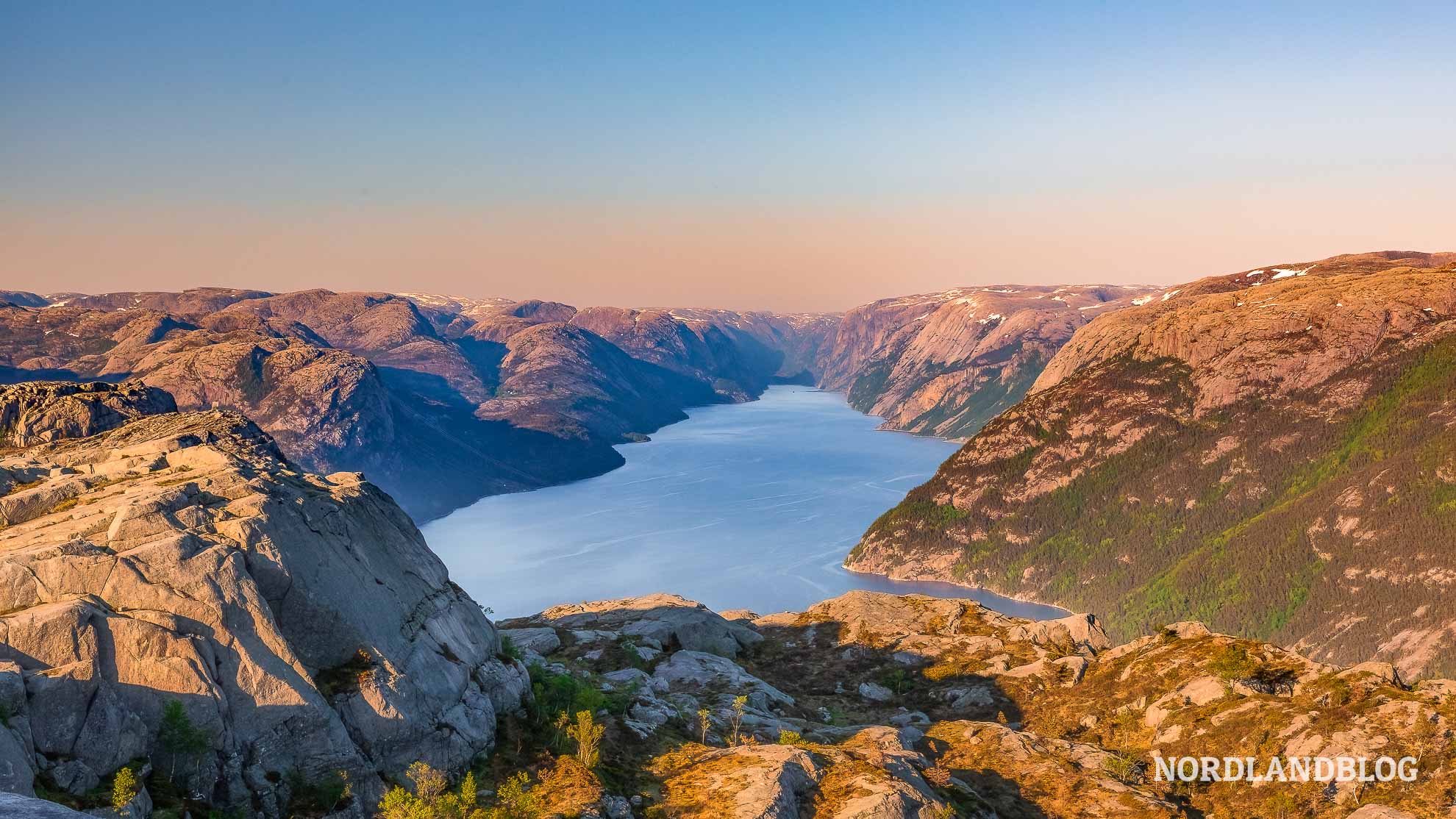 Blick auf den Lysefjord-Preikestolen in Stavanger Norwegen