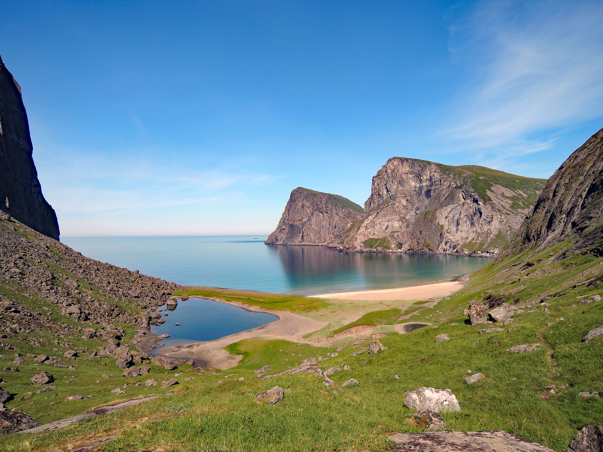 Wanderung Zur Bucht Kvalvika Lofoten Norwegen Exklusive Rundtour