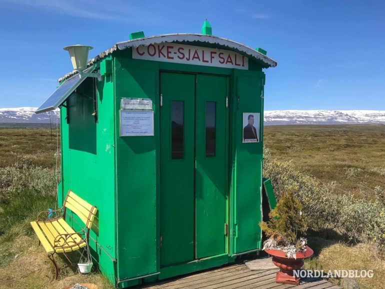 Colaautomat an der Straße nach Borgarfjörður Island (Nordlandblog)