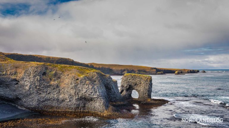 Felsentor Klippen an der Küste von Raudanes im Nordosten von Island (Nordlandblog)