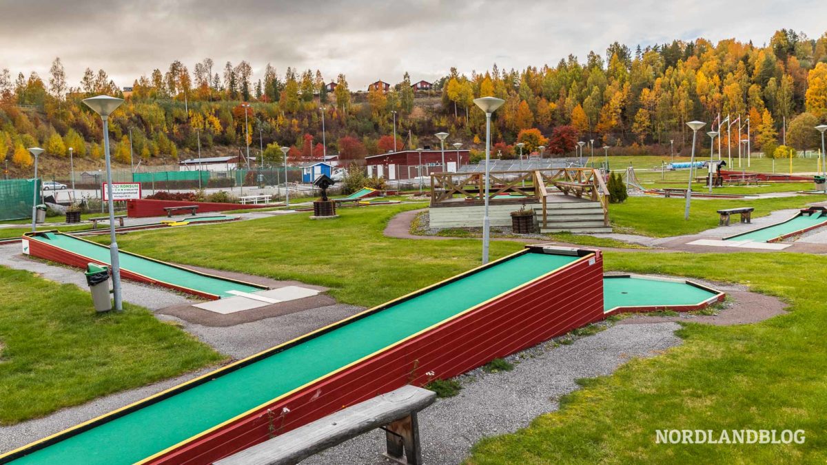 Minigolf Sollefteå Camping Risön Campingplätze Schweden (Nordlandblog)