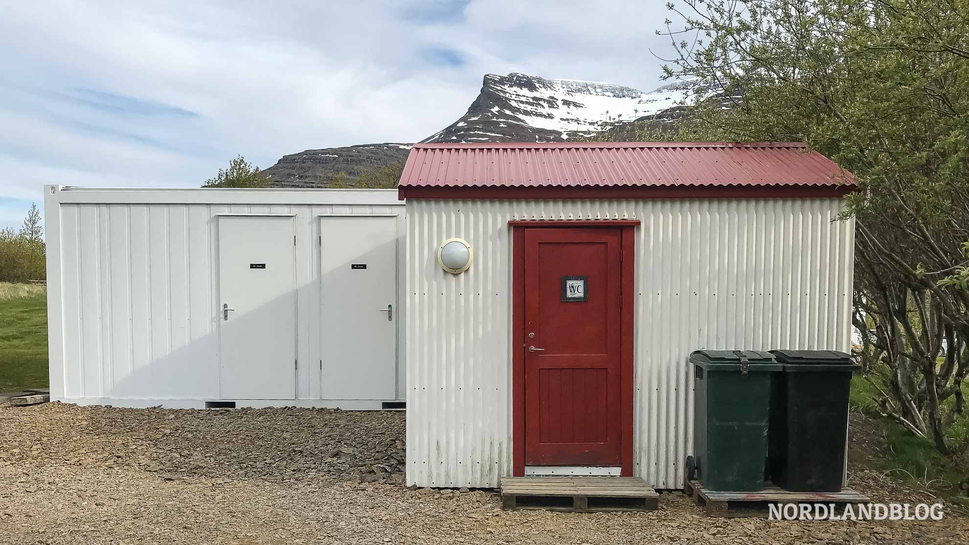 Sanitäranlagen und Küche auf dem Stellplatz und Campingplatz Fossardalur Ostfjorde (Island) Nordlandblog