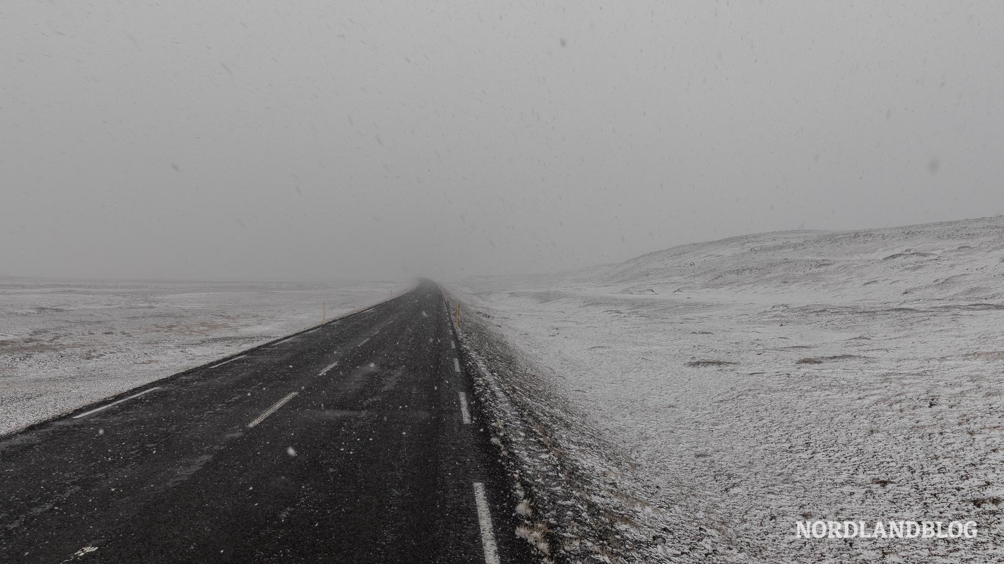 Schneegestöber auf dem Pass im Nordosten von Island (Nordlandblog)