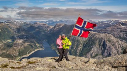 Titelbild Wanderung auf die Hochklippe Hornelen in Bremanger (Norwegen)