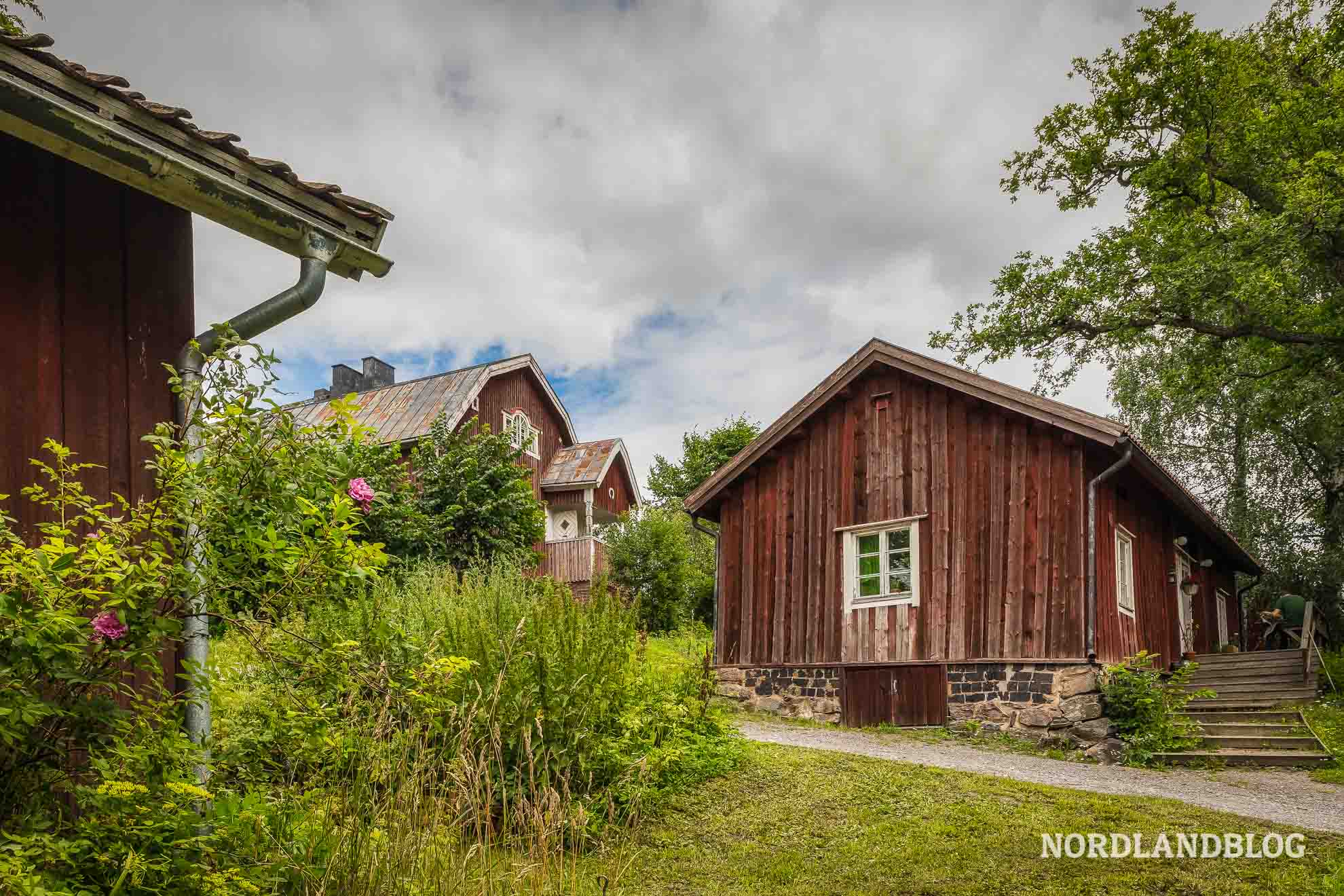 Arbeiterhäuser im finnischen Dorf Fiskars