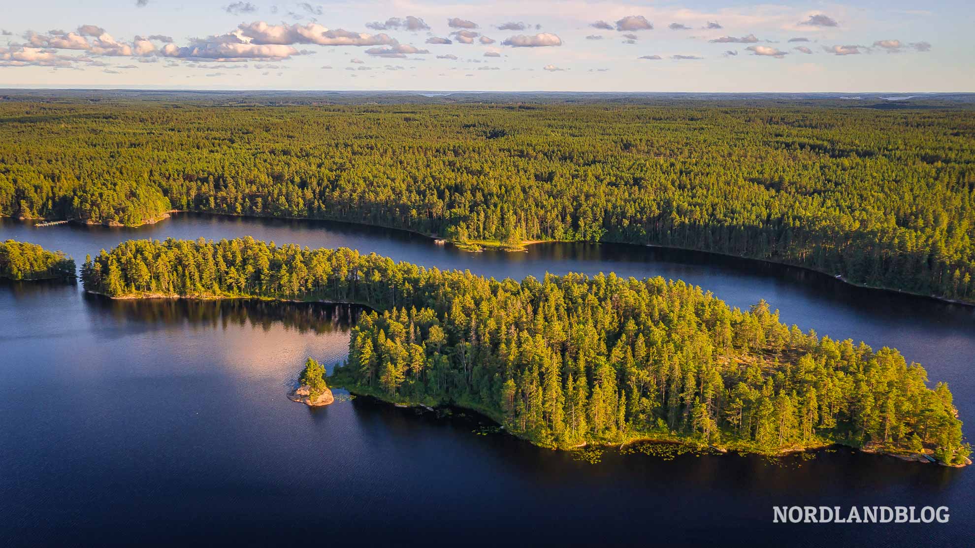 Drohnenaufnahme des Matildanjärvi im Teijo Nationalpark