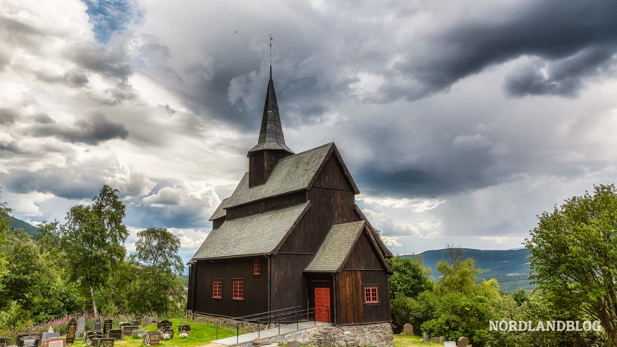 Stabkirche Panoramastrasse Slettefjellvegen in Norwegen