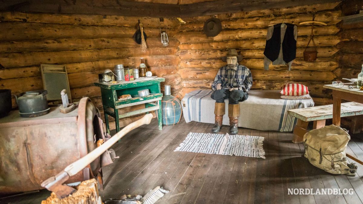 Arbeiter Hütte im Goldsucher-Dorf Tankavaara, Finnland