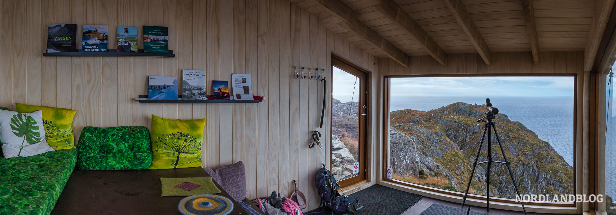 Panorama in der Schutzhütte Dosabu in Fjordnorwegen Bremanger