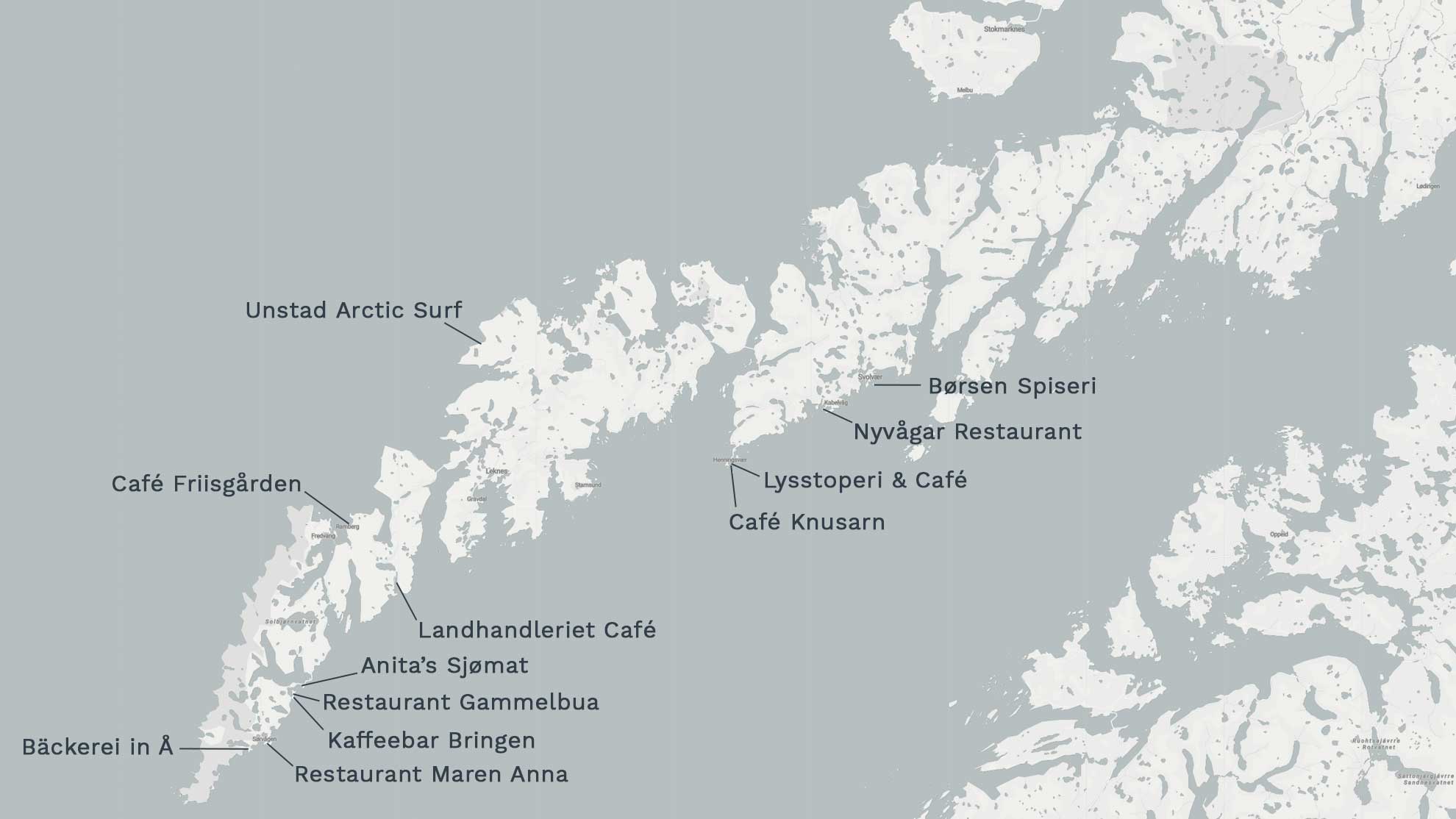 Landkarte Essen auf den Lofoten