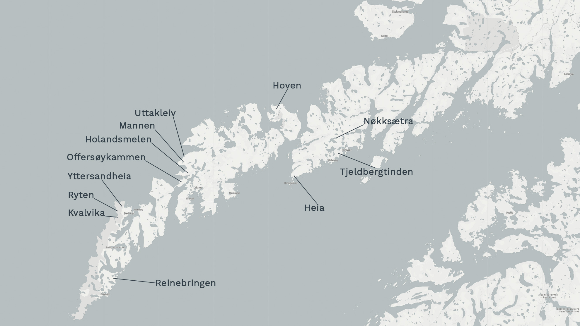 Wandern auf den Lofoten: Landkarte-Lofoten-Wanderungen