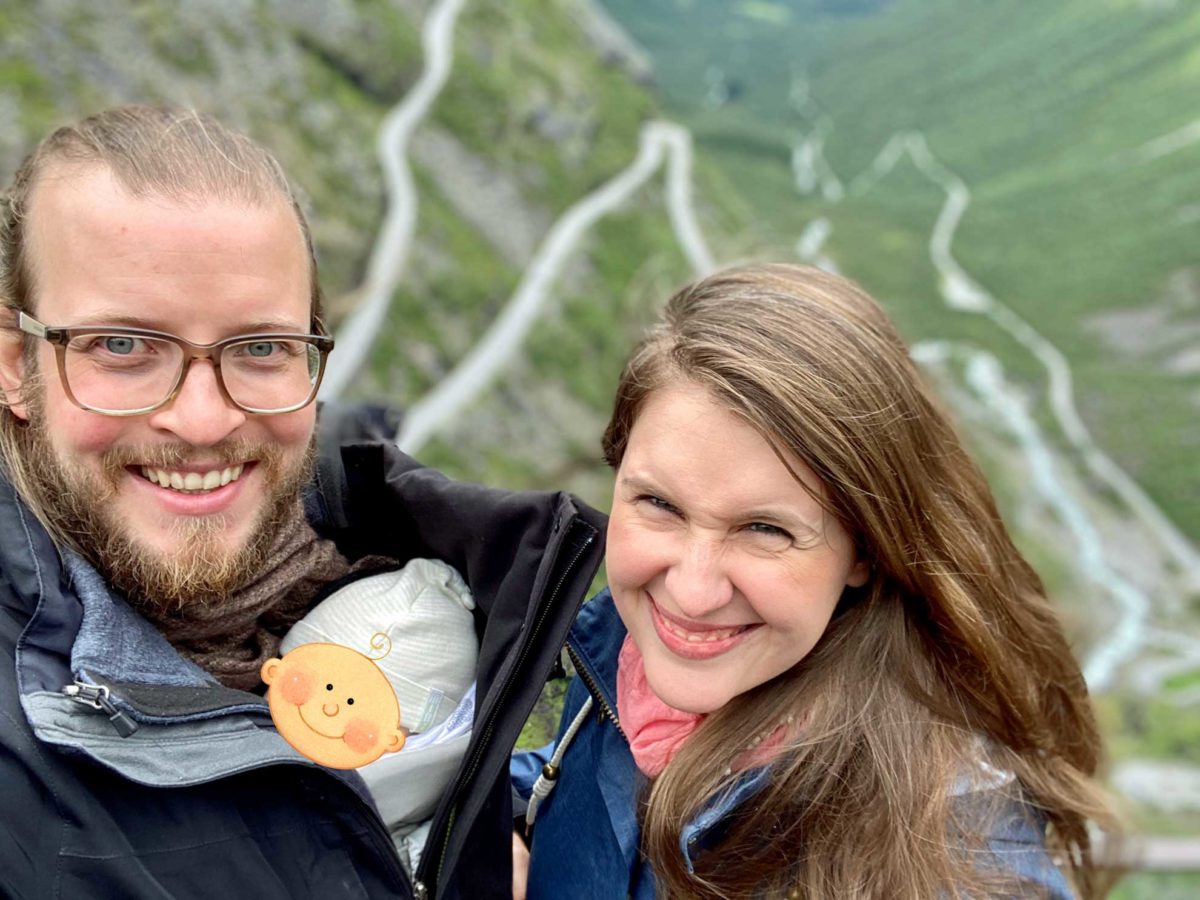 Am Trollstiegen in Norwegen auf unserer Elternzeitreise.