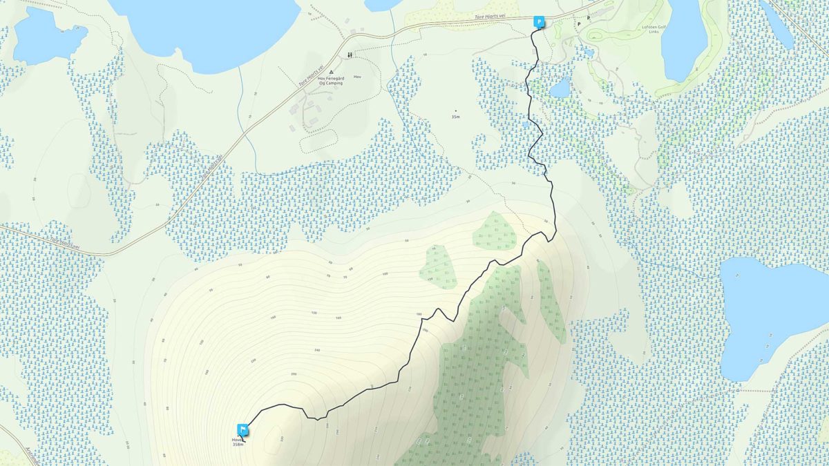 Karte-Wanderung-Hoven-Lofoten