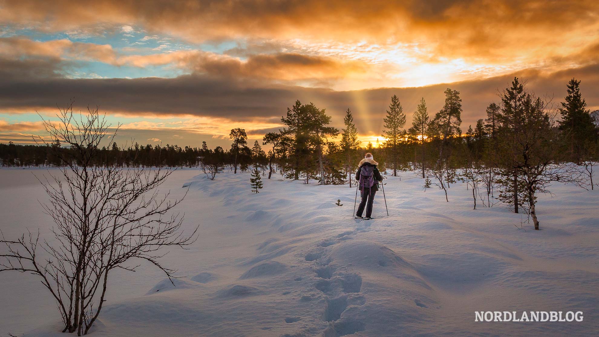 Schneeschuh Wanderung im Winter in Norwegen 