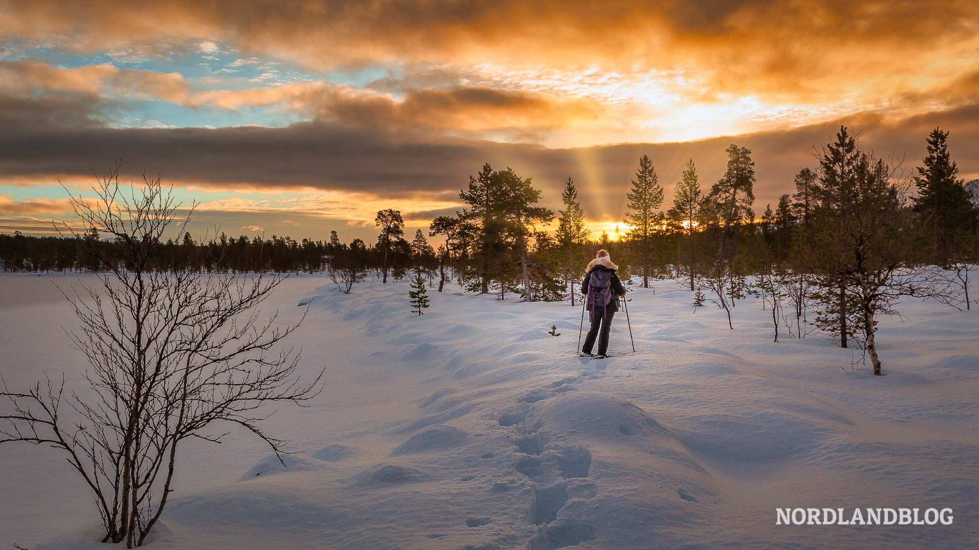 Schneeschuh Wanderung im Winter in Norwegen