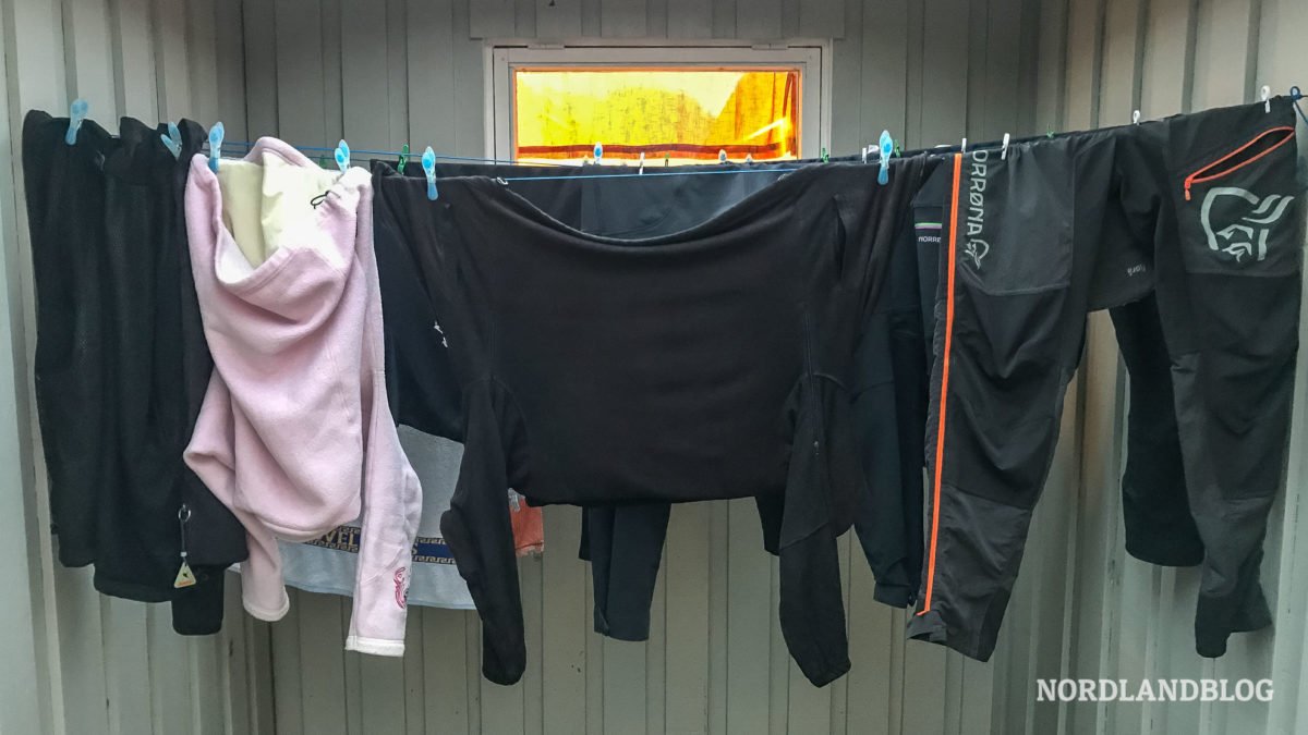 Waschtag auf dem Campingplatz - Camping auf den Lofoten in Norwegen