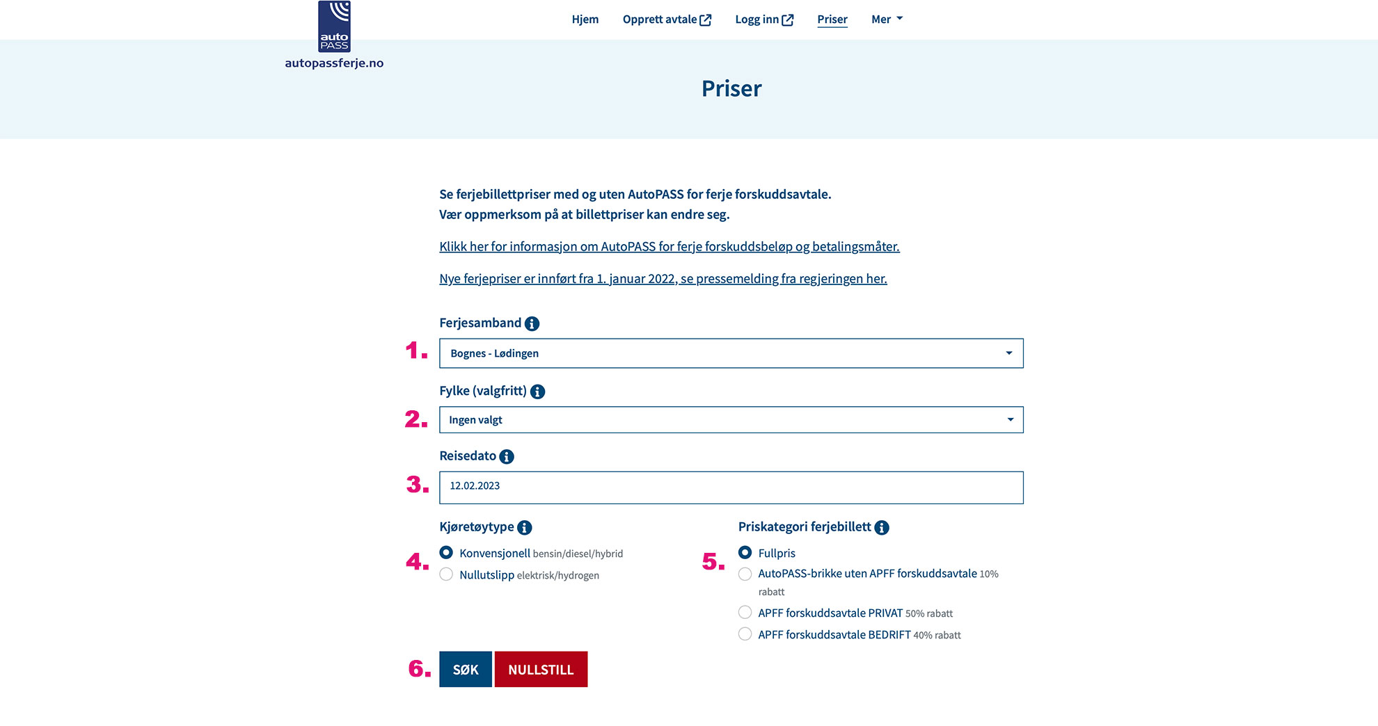 AutoPASS for ferje 50% Rabatt auf Fähren in Norwegen Screenshot