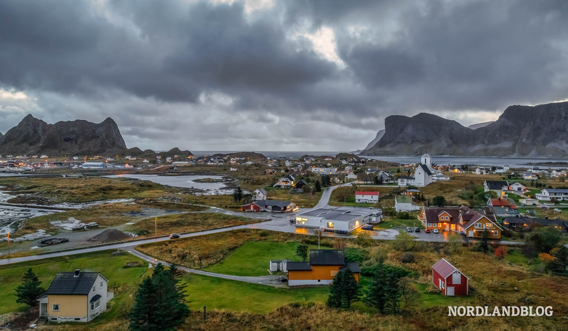 Blick auf das Inselzentrum Sørland