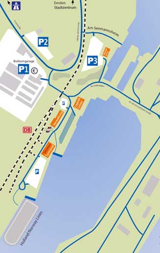 Karte Terminal Emden Parkplatz Holland Norway Lines