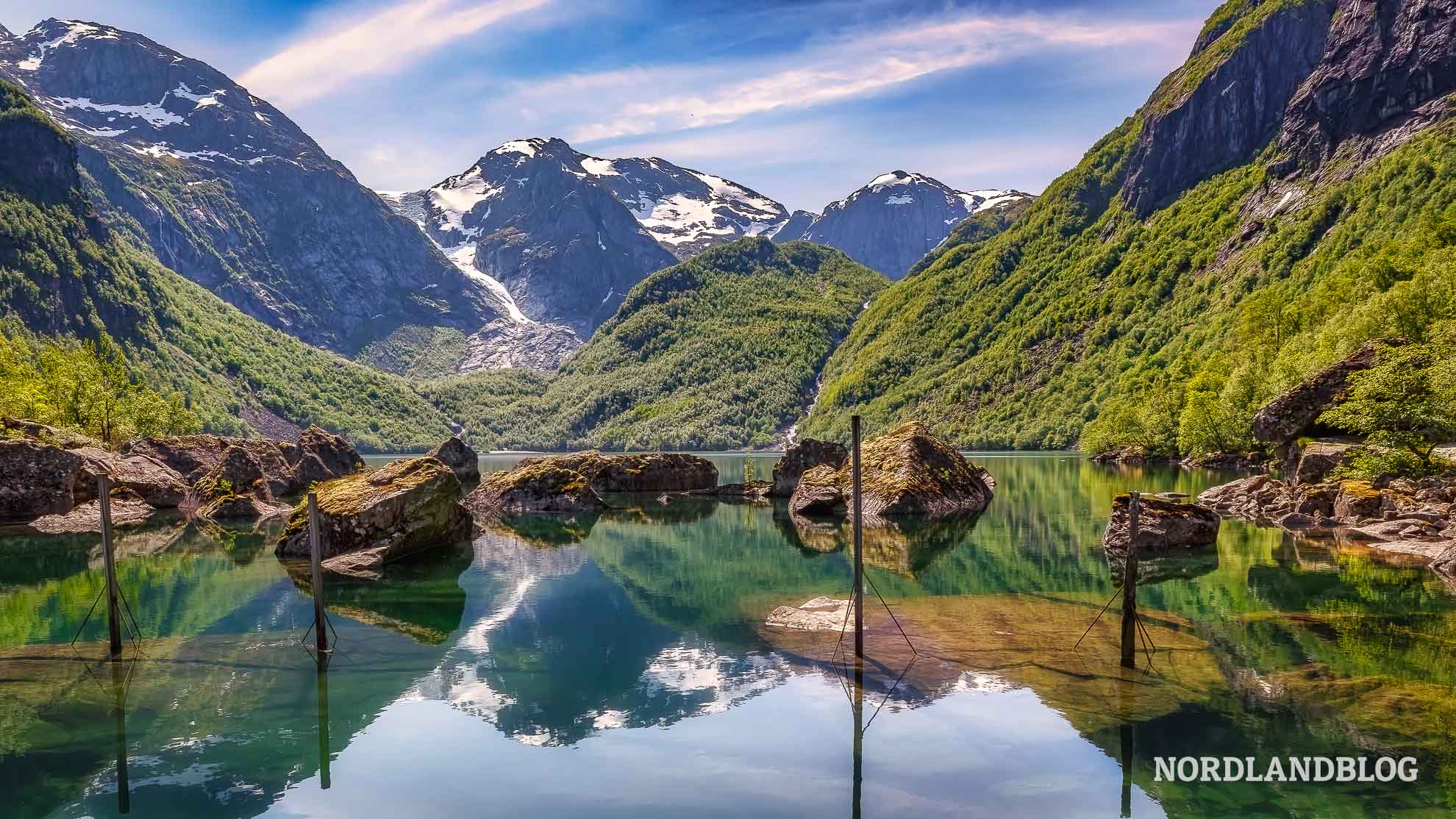 Der magische Bondhusvatnet Hardangerfjord Norwegen