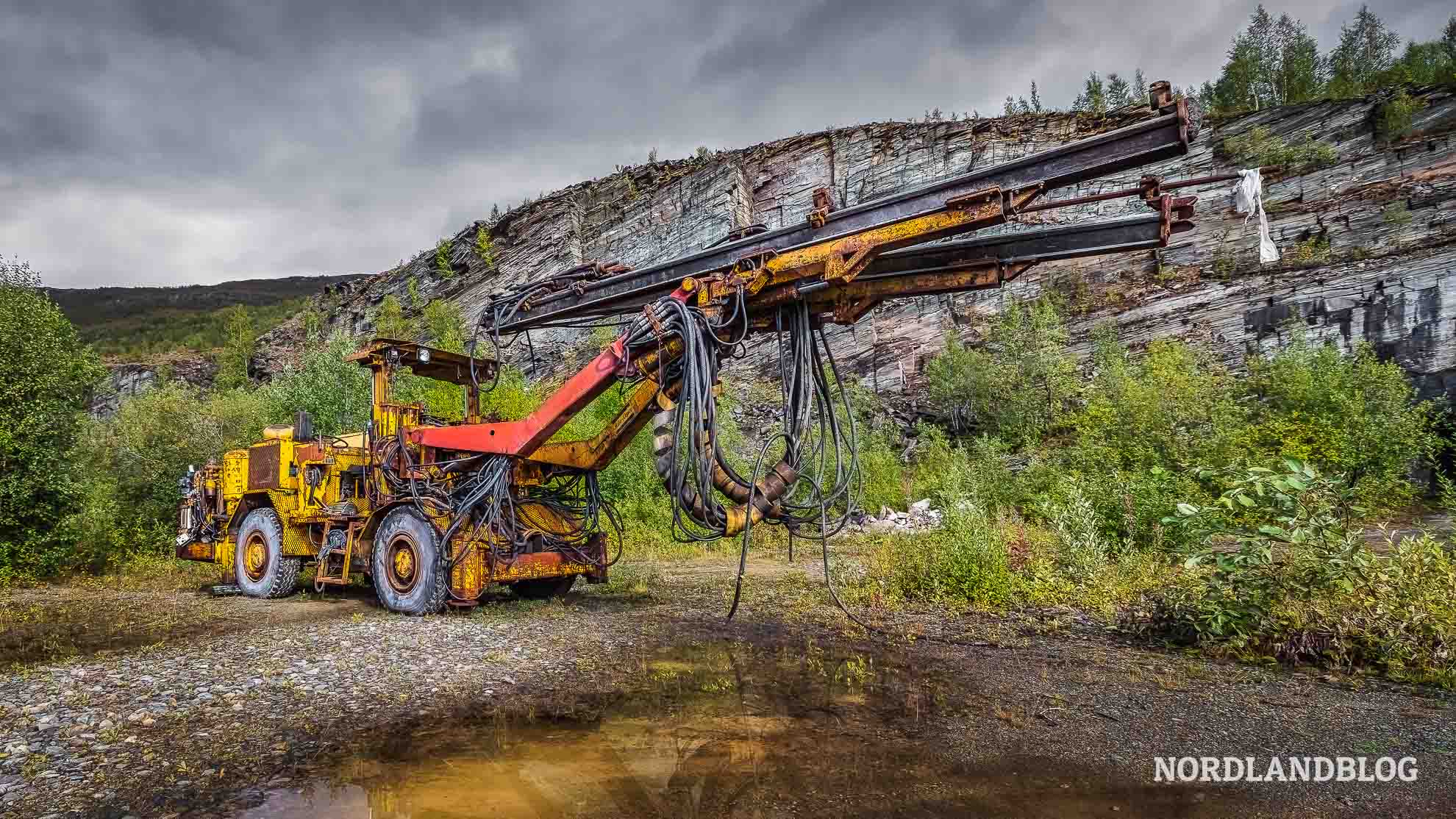 Bohrgerät Bergbau Sulitjelma Helgeland Norwegen